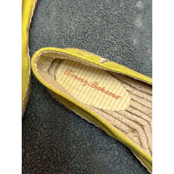 Tommy Bahama Espadrilles Yellow Closed Toe Slid On Flats Size 8 Preppy Women’s - Picture 4 of 9